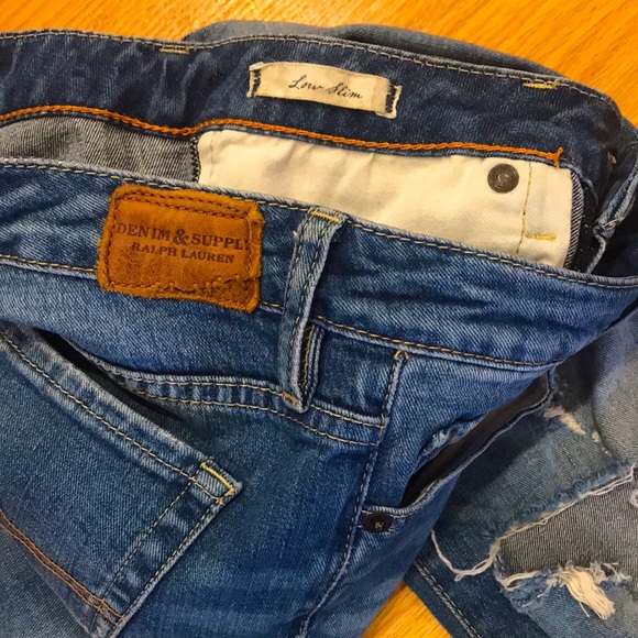 DENIM & SUPPLY Ralph Lauren RIPPED Low Slim Jeans - Picture 9 of 16